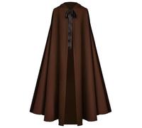 Halloween Cape à Capuche Pour Adultes -Costume De Cape De SorcièRe MéDiéVale De La Renaissance Pour Hommes Et Femmes,Hobbit Cosplay Court Cape, Deguisement Medieval Adulte, Deguisement Carnaval Noël