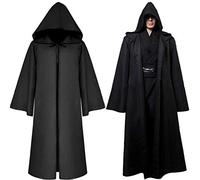 Halloween Cape à Capuchon de Médiéval Adultes Enfants Manteau Longue de Vampire Mort Diable Déguisement Poncho Robe de Sorcier Magicien Fantaisie Cosplay Costume de Gothique Carnaval Mascarade