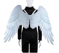 Halloween Capes Wings for Adults, 3D Angel Wings Unisexe Halloween Costume Accessory Feather Angel Wings Cosplay Supplies for Halloween Christmas Party 1pc White