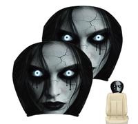 Halloween Car Headrest Covers, 2 Pack Ghost Seat Headrest Protectors | Housses de protection amovibles et lavables pour protéger votre voiture.