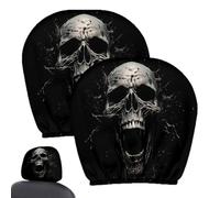 Halloween Car Headrest Covers - 2 Pack Skull Design | Universal Fit