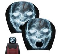 Halloween Car Headrest Covers - Spooky Scary Head Rest Protector, E