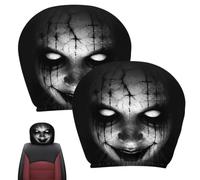 Halloween Car Headrest Covers - Spooky Scary Head Rest Protector, E