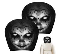 Halloween Car Headrest Covers - Spooky Scary Head Rest Protector, E