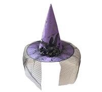 Halloween Casquette pour Enfant Casquettes de Baseball Tendance Hommes et Femmes, Chapeau Pointu réglable, Accessoire Costume fête Bonnet Satin Lot(Violet,Taille Unique)