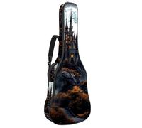 Halloween Castle Decor Sac pour guitare acoustique 71,1 cm, 104,7 cm, 106,7 cm avec bandoulière réglable, sac pour guitare électrique, basse, guitare classique, ukulélé, Décoration de château