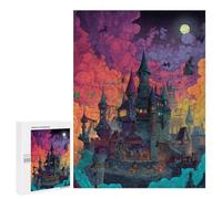 Halloween Castle Night Sky Puzzle 1000 Pièces Educa Jouet en Bois Cadeau Unique Décoration Intérieure Jeu Éducatif Challenge Toy Adultes Et Enfants À Partir De 14 Ans 500 PCS