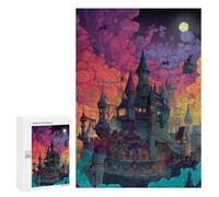 Halloween Castle Night Sky Puzzle 300 Pièces Educa Jouet en Bois Cadeau Unique Décoration Intérieure Jeu Éducatif Challenge Toy Adultes Et Enfants À Partir De 14 Ans 300 PCS