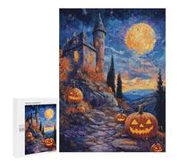 Halloween Castle with Jack-o'-Lanterns -1 Puzzle 1000 Pièces Educa Jouet en Bois Cadeau Unique Décoration Intérieure Jeu Éducatif Challenge Toy Adultes Et Enfants À Partir De 14 Ans 500 PCS