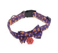 Halloween Cat Collar Festive Bow à nœud Papillon détachable pour Chats Chiens pour Photo Accessoires en Toute sécurité Confortable Usure Violet avec Citrouille
