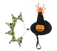 Halloween Cat Costume Set Collier de Compagnie de sorcière réglable pour Chats et Petits Chiens Tenue Mignonne pour Les fêtes de Cosplay d'anniversaire d'halloween Durable Facile à Porter