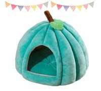 Halloween Cat House, Pumpkin Cat Bed, Cute Pumpkin Shape Cats Cave Bed Cats Tent with Removable Cushion, for Indoor Kitte and Small Dogs (S,Blue)