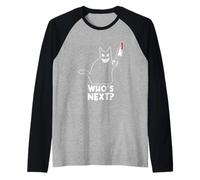 Halloween Cat Lover Black Cat Whos Next Manche Raglan