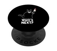 Halloween Cat Lover Black Cat Whos Next PopSockets PopGrip Adhésif