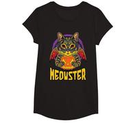 Halloween, Cat Monster, Meowster T-Shirt, Fille, Noir, XS