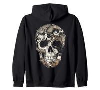 Halloween Cat Skull Skeleton Kitty Gothic Horror Art Pet Sweat à Capuche