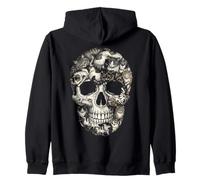 Halloween Cat Skull Skeleton Kitty Gothic Horror Art Pet Sweat à Capuche