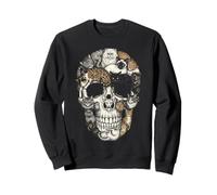 Halloween Cat Skull Skeleton Kitty Gothic Horror Art Pet Sweatshirt
