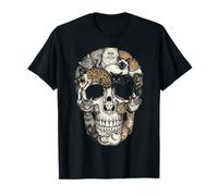 Halloween Cat Skull Skeleton Kitty Gothic Horror Art Pet T-Shirt