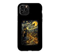 Halloween Cat Starry Night Van Gogh Art Pumpkin Costume Coque pour iPhone 11 Pro
