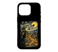 Halloween Cat Starry Night Van Gogh Art Pumpkin Costume Coque pour iPhone 16 Pro