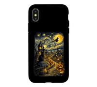 Halloween Cat Starry Night Van Gogh Art Pumpkin Costume Coque pour iPhone X/XS