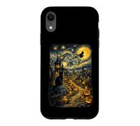 Halloween Cat Starry Night Van Gogh Art Pumpkin Costume Coque pour iPhone XR