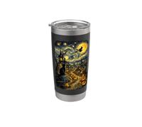 Halloween Cat Starry Night Van Gogh Art Pumpkin Costume Gobelet isotherme en acier inoxydable double paroi