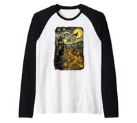 Halloween Cat Starry Night Van Gogh Art Pumpkin Costume Manche Raglan