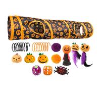 Halloween Cat Tunnel - Tubes de grottes Peekaboo Pliables, Jouet interactif pour Les Petits Animaux et Animaux de Compagnie ennuyés, Conception de Motifs de | Structure Pliable avec