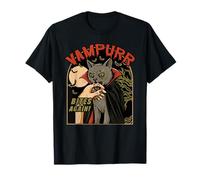 Halloween Cat Vampire Vampurr Bites Again Vintage Horror T-Shirt