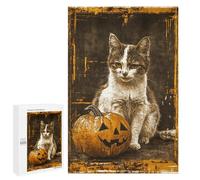 Halloween Cat with Jack-o'-Lantern-4 Puzzle 1000 Pièces Educa Jouet en Bois Cadeau Unique Décoration Intérieure Jeu Éducatif Challenge Toy Adultes Et Enfants À Partir De 14 Ans 1000 PCS