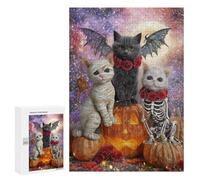 Halloween Cats with Pumpkins-1 Puzzle 1000 Pièces Educa Jouet en Bois Cadeau Unique Décoration Intérieure Jeu Éducatif Challenge Toy Adultes Et Enfants À Partir De 14 Ans 300 PCS