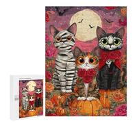 Halloween Cats with Pumpkins-2 Puzzle 1000 Pièces Educa Jouet en Bois Cadeau Unique Décoration Intérieure Jeu Éducatif Challenge Toy Adultes Et Enfants À Partir De 14 Ans 500 PCS