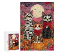 Halloween Cats with Pumpkins Puzzle 1000 Pièces Educa Jouet en Bois Cadeau Unique Décoration Intérieure Jeu Éducatif Challenge Toy Adultes Et Enfants À Partir De 14 Ans 300 PCS
