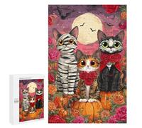 Halloween Cats with Pumpkins Puzzle 1000 Pièces Educa Jouet en Bois Cadeau Unique Décoration Intérieure Jeu Éducatif Challenge Toy Adultes Et Enfants À Partir De 14 Ans 1000 PCS
