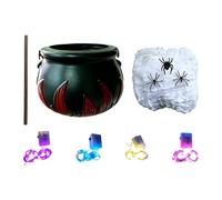 Halloween Cauldron Bubbling Candy Bucket Decor Kit with Lights Cauldron
