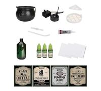 Halloween Cauldron, Indoor Witch Decor Centerpiece, Floating Potion Bottle with Mist Diffuser Effect, Spooky Halloweens Display Prop, for Fall Festivals, Haunted House Scenes, Backyard Parties