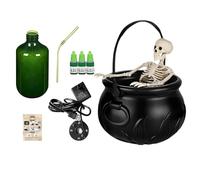 Halloween Cauldron | Noir rétro avec lumière diffuseur | Kit complet comme accessoire de fête pour cheminée de table intérieur extérieur salon atmosphère de vacances