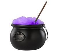 Halloween Cauldron, Witch Kettle Pot Decor, 10.24 inches, Remote Control 7-Color Light Feature, Spooky Party Prop Accent for Indoor Outdoor Table Yard Room Porch Display