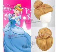 Halloween Cendrillon Princesse Cosplay Perruque Perruque Jaune Doré Jeu De Rôle Classique Cendrillon Updo Style Jeu De Rôle Perruque + Casquette De Perruque Comme L'Image