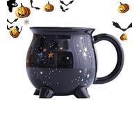 Halloween Ceramic - 11oz Cauldron Cup, Witch Drinker | Tasse à chocolat chaud pour profiter des boissons, idée cadeau de la saison d'automne avec effrayante pour café, thé, maison,