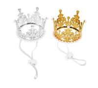 Halloween Chapeau Couronne pour Chien, Chat, Animaux Petits 2pcs | Plastique Pailleté, Cordon Élastique Réglable, Photos Festives, Style pour Fêtes et Aventures Quotidiennes