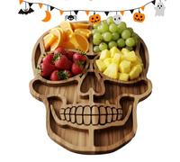 Halloween Charcuterie Board, Wooden Platter, 11.81x7.87 inches Decorative Food Tray, Rustic Carved Design, Festive Entertaining Accent, Great for Parties, Picnics, or Kitchen Use