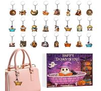 Halloween Charm Calendar, Countdown Calendar, 1.5x1.57in Pendant Count Down, 2D Acrylic Ornament, Keepsake Decoration for Tote Bag, Phone Shell, Pencil Case, Backpack, Holiday Fun