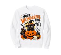 Halloween Chat Noir Sorcière Wonderful Time Halloween Sweatshirt