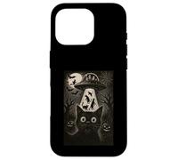 Halloween Chat Selfie Effrayant Enlèvement Alien Chats UFO Flying Coque pour iPhone 16 Pro