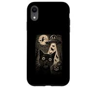 Halloween Chat Selfie Effrayant Enlèvement Alien Chats UFO Flying Coque pour iPhone XR