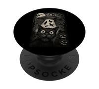 Halloween Chat Selfie Effrayant Enlèvement Alien Chats UFO Flying PopSockets PopGrip Adhésif