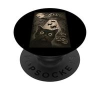 Halloween Chat Selfie Effrayant Enlèvement Alien Chats UFO Flying PopSockets PopGrip Adhésif